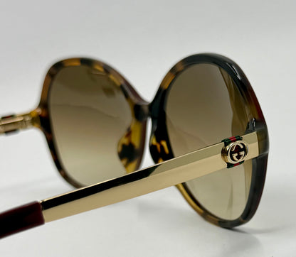 Gucci GG3796/F/S LV5CC Oversized Butterfly Sunglasses Gold Brown Authentic