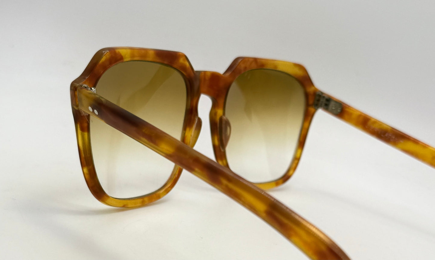 Jean Lafont YAN Vintage Sunglasses Amber Tortoise w/ Original Glass Lenses