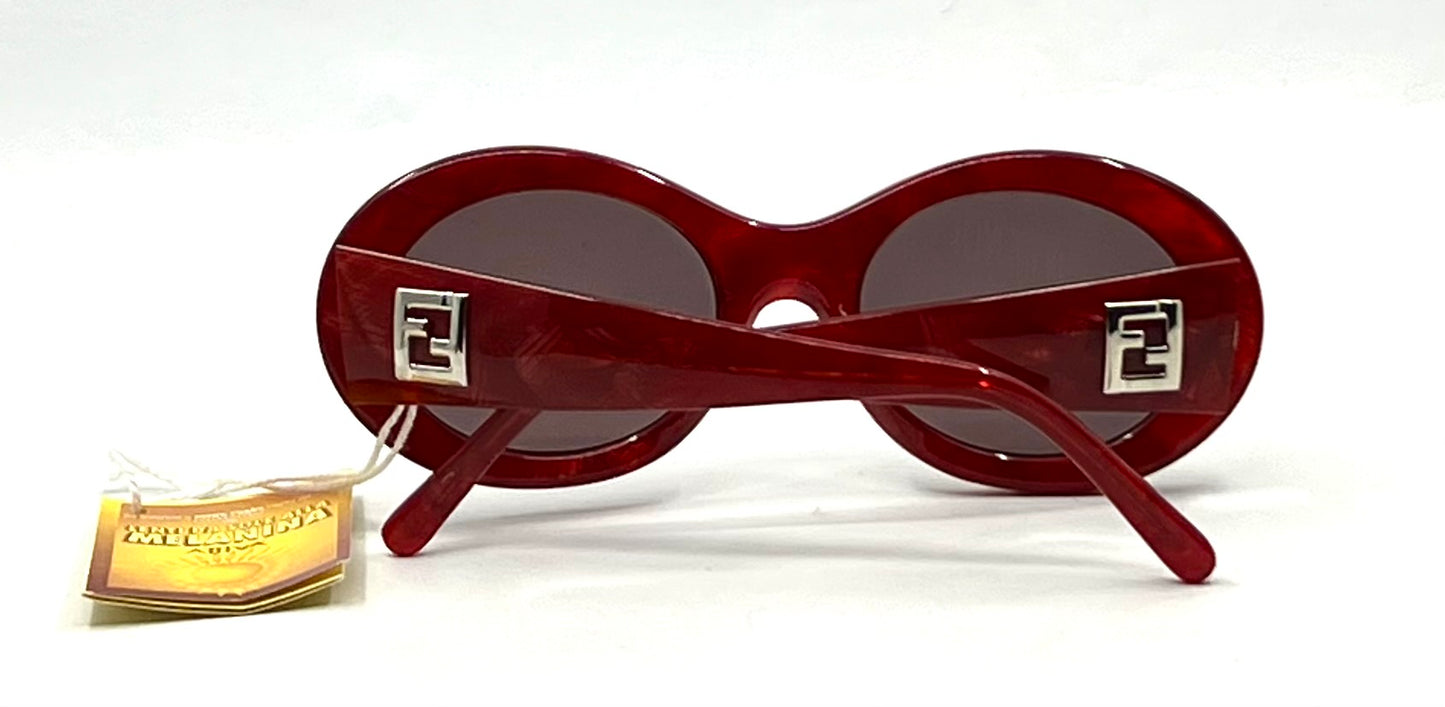 Fendi SL 7555 Z02-Red Logo-VINTAGE Sunglasses Made in Italy-Unworn