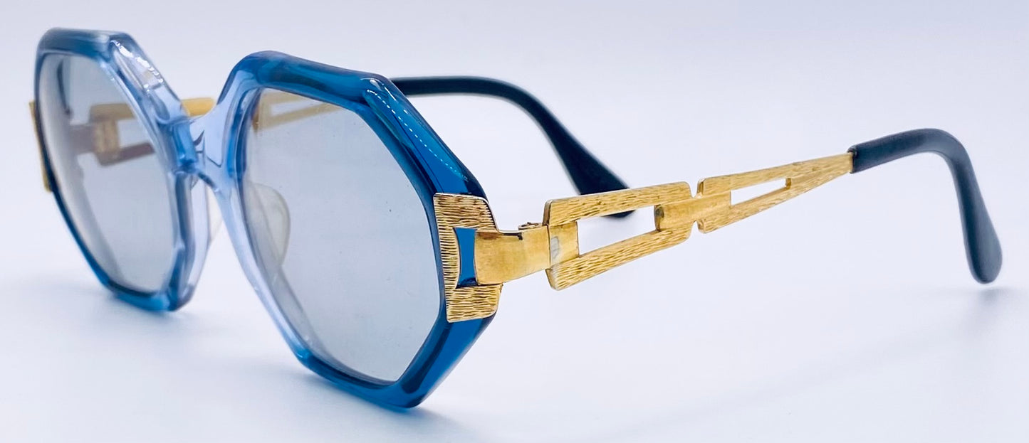 Vintage 1970s Pathway Hexagonal Blue Frame-Gold Temples-w/New Custom Berko’s Designs Lenses