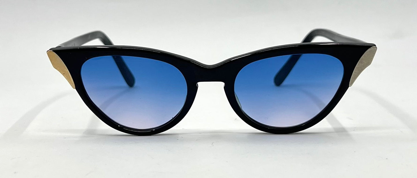 SRO VINTAGE Cat-Eye Sunglasses USA Made-New Blue Gradient Custom Lenses