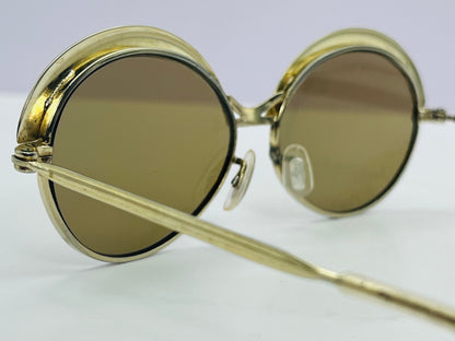 Vintage 60s Gold/Metal Sunglasses-Made In France-Amazing Condition-Unique & Cool