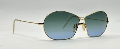 Italian Gold Metal Sunglasses w/New Custom Gradient Lenses-Unworn
