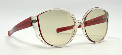 Luxottica Clear Red VINTAGE Sunglasses Unworn-w/New Custom Day/Night Lenses