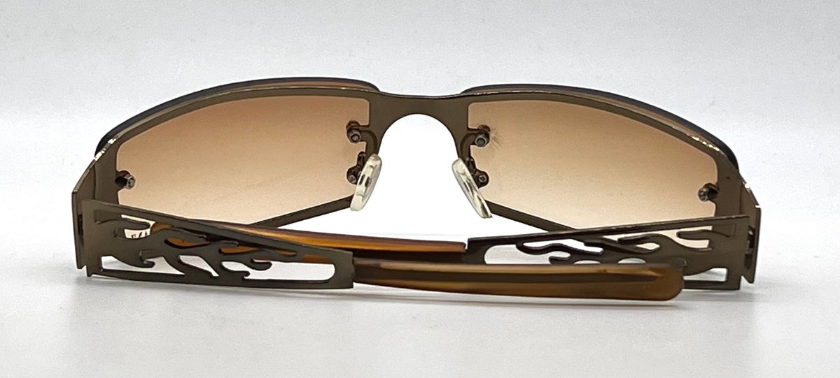 Armani 9018-Y2K Style Bronze Flame Cutout Sunglasses-Unworn/Original-Italy