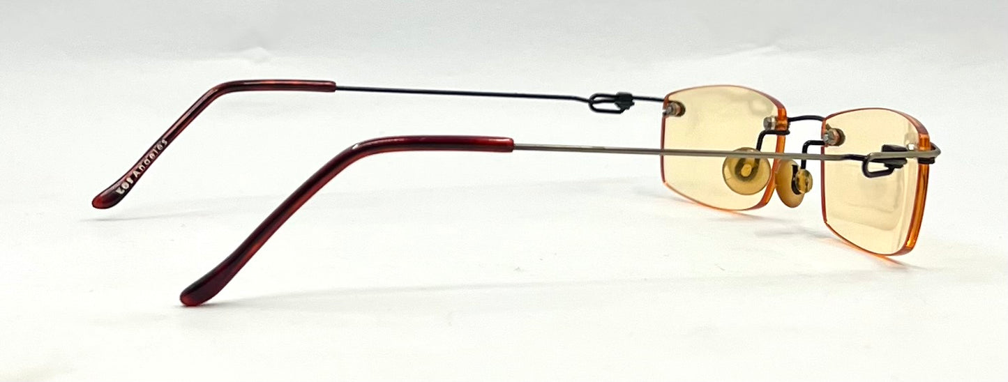 Masters Rimless Sunglasses-Solid Yellow Lenses-Unworn/Vintage