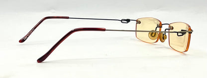 Masters Rimless Sunglasses-Solid Yellow Lenses-Unworn/Vintage