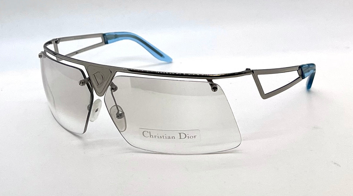 Dior Clubbing/S Vintage Y2K Vintage Silver/Blue Sunglasses-Unworn-Rare Italy