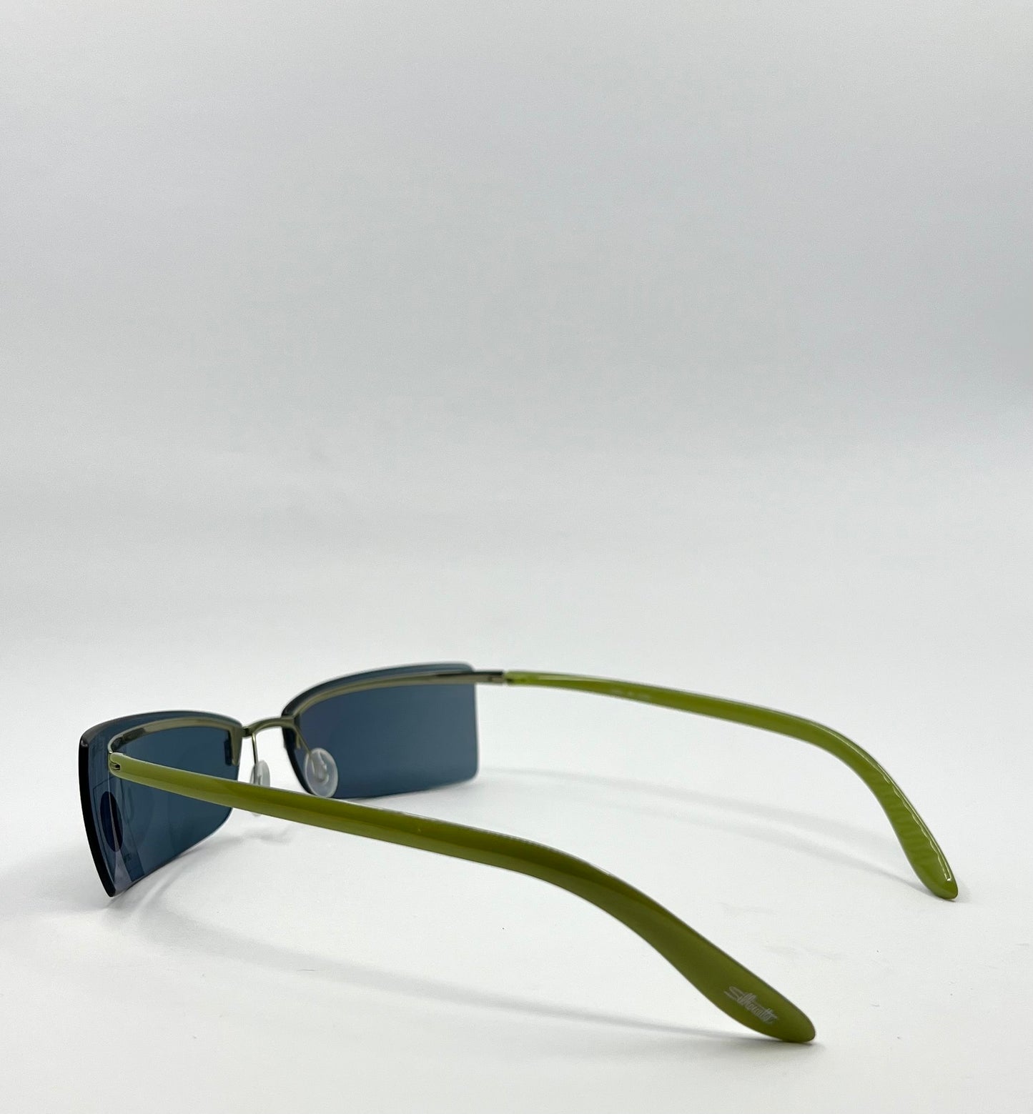 Silhouette 2131 Vintage Sunglasses- Y2K Deadstock Rimless w/Green Temples-Austria