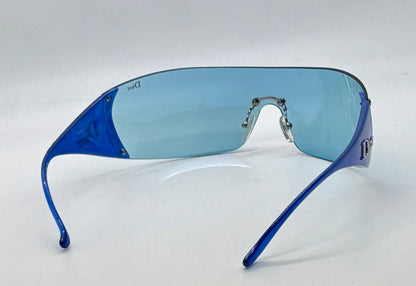 Christian Dior Golf W08 Blue Shield Sunglasses Italy Safilo Y2K Full Kit