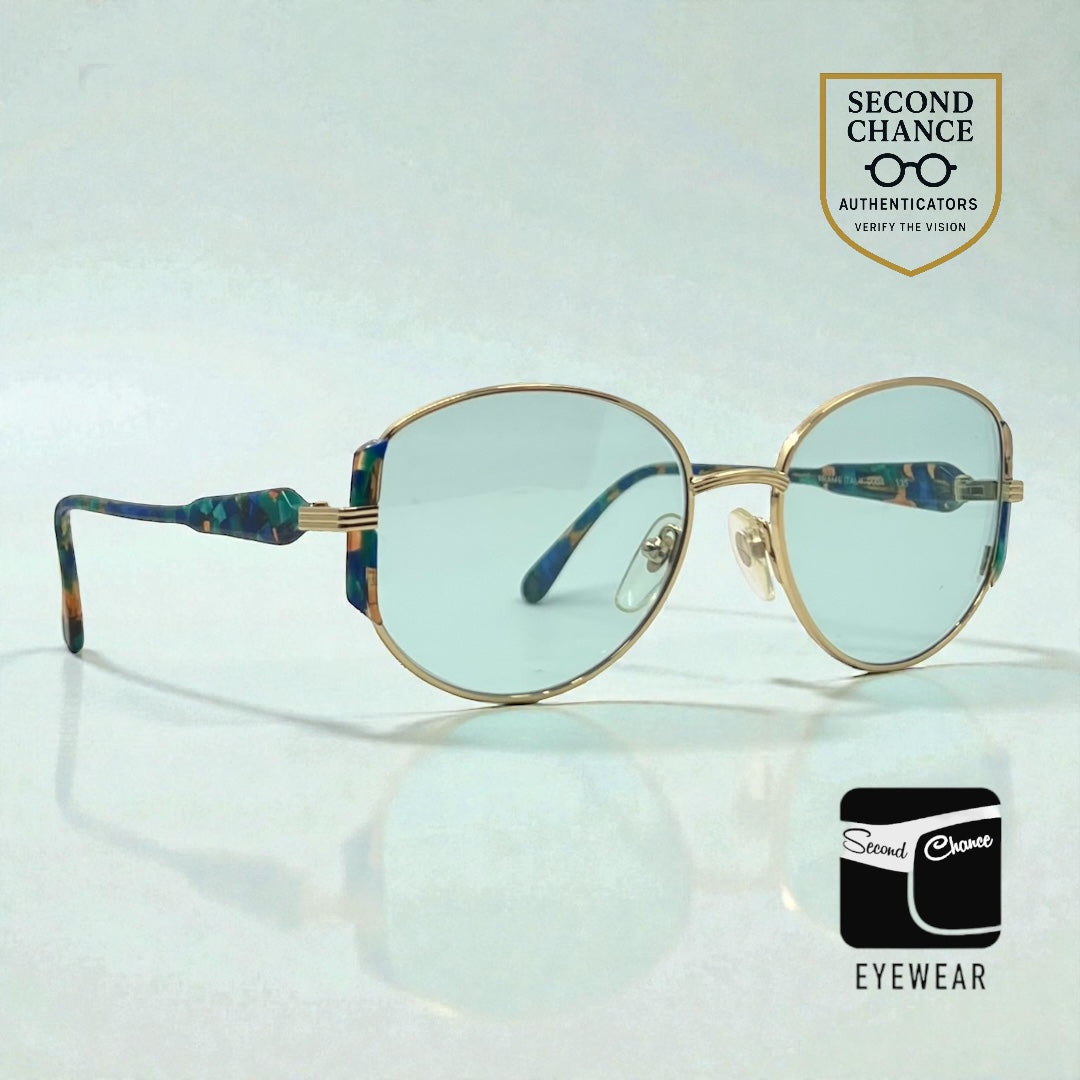 Maurice St Michel Vintage Italian Sunglasses-New Solid  Aqua Custom Tinted Lenses
