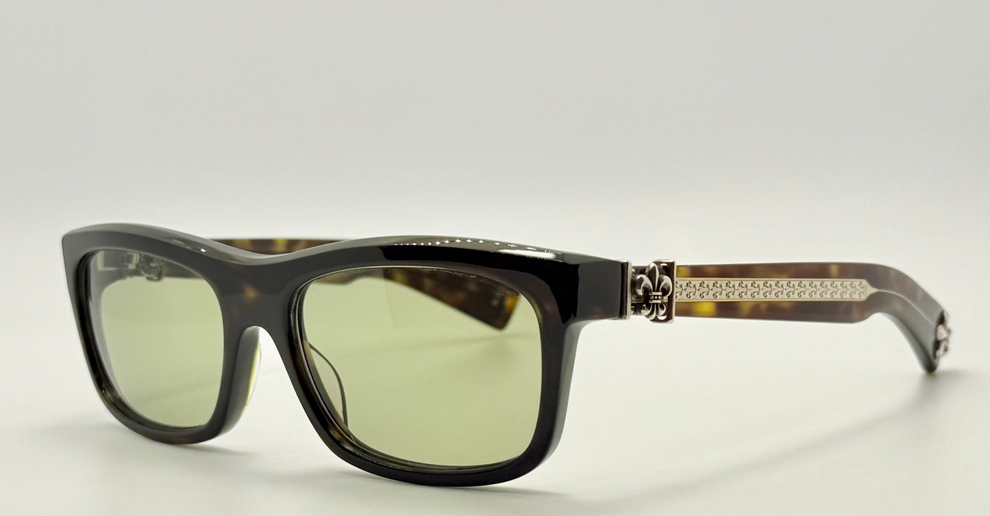 Brand New Chrome Hearts “MYDIXADRYLL” Sunglasses Tortoise Frame w/.925 Sterling Silver-Made in Japan