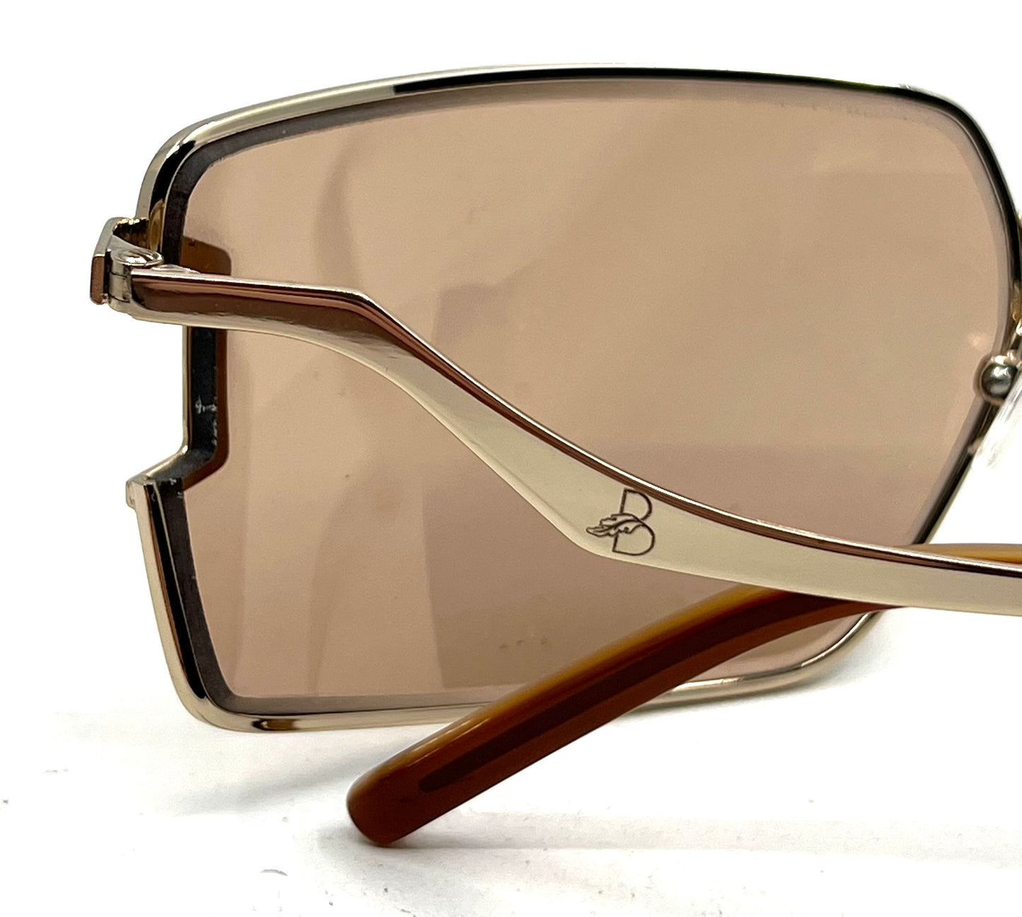Basile 2135-Vintage Sunglasses 63mm Gold Italy Oversized Geometric Frame