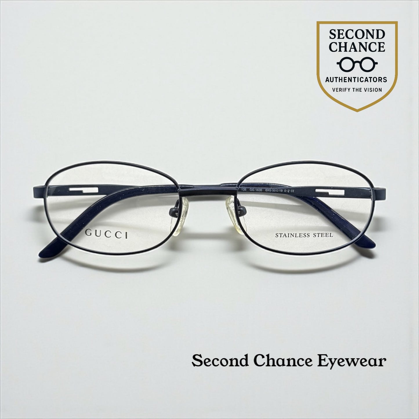 GUCCI GG1636 6XG-Blue Oval Optical Frames VINTAGE-Unworn-50mm