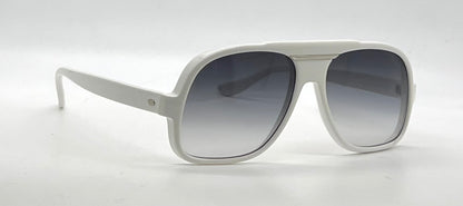 SRO VINTAGE Optical White Oversized Aviator Sunglasses-New Gray Gradient Lens-USA