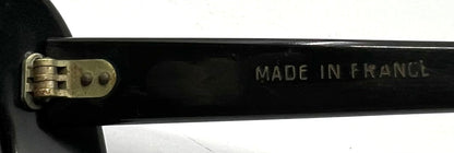 Vintage Rhinestone Sunglasses-Oversized Black Crystal Couture Rare-Made in France