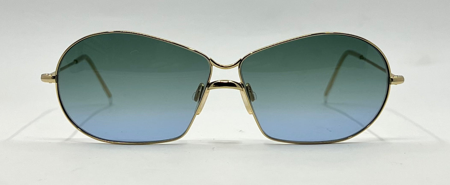 Italian Gold Metal Sunglasses w/New Custom Gradient Lenses-Unworn