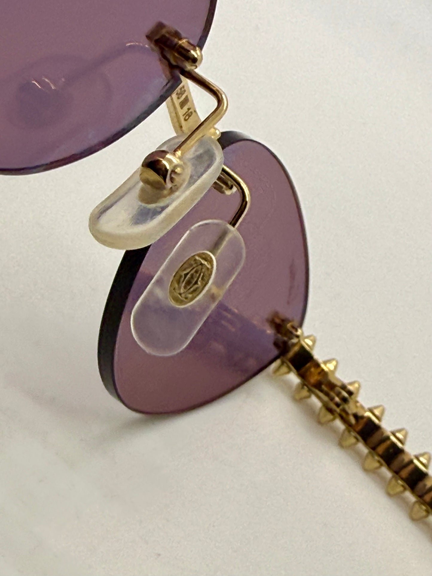 Cartier Clash de Cartier CT0543S 004 Gold Rimless Sunglasses-ZEISS Purple Lenses