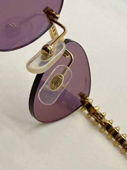 Cartier Clash de Cartier CT0543S 004 Gold Rimless Sunglasses-ZEISS Purple Lenses