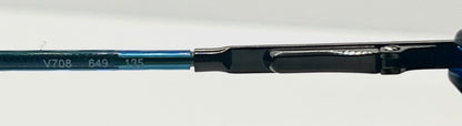 Valentino V708 649 – Sapphire Blue Vintage Sunglasses–NOS-Spring Hinges-Italy