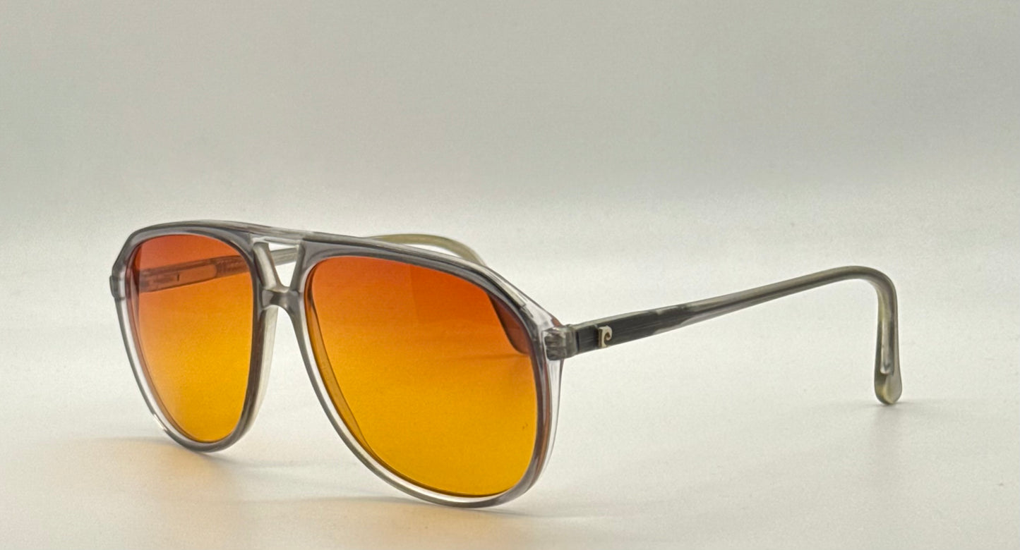 Pierre Cardin Boutique Smoke Vintage Aviator-New Sunset Gradient Custom Lenses-59mm