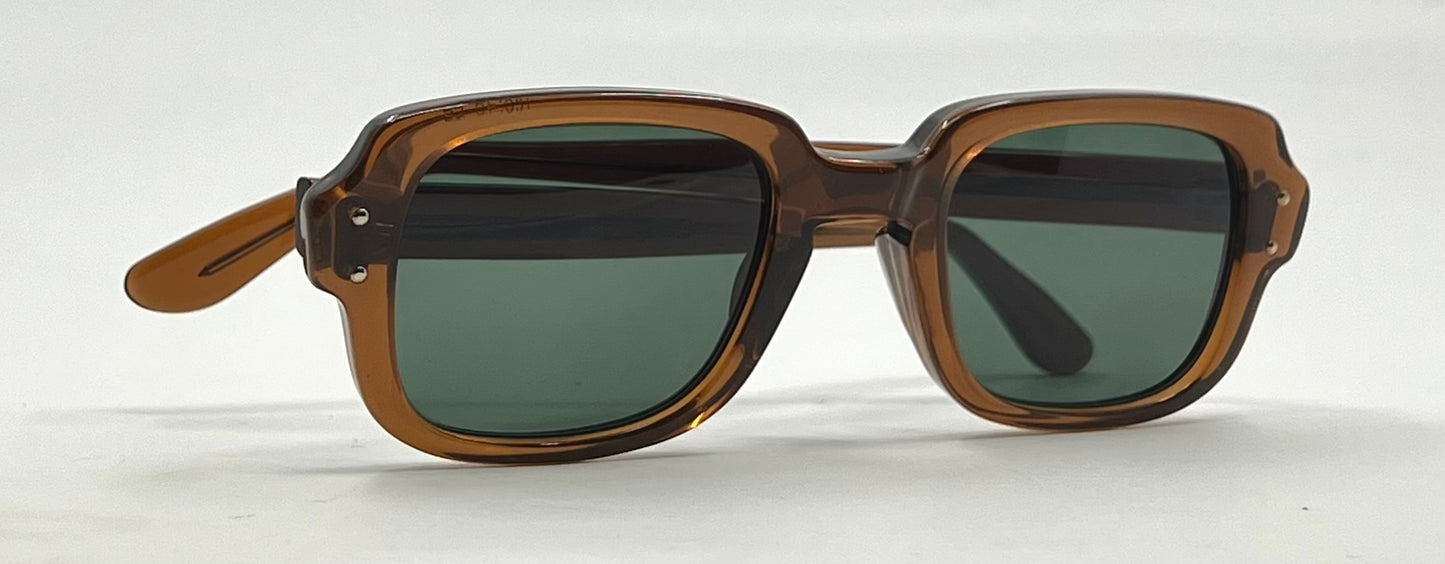 USS BCG 46-24 Vintage Military Frame-New Solid Green Second Chance Customs Lenses
