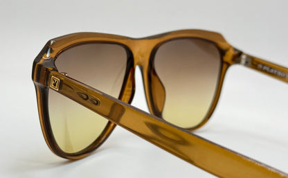 Vintage Playboy 4655 10-Deadstock Austrian Aviators with Custom Berko’s Designs Gradient Brown to Persimmon Lenses