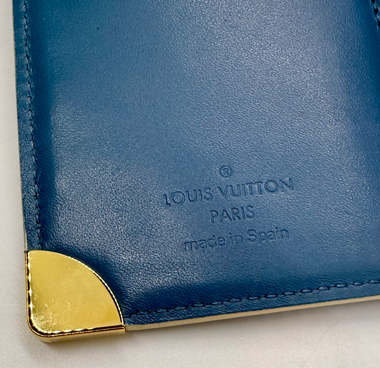 Louis Vuitton Taiga Agenda PM-Blue Leather-VINTAGE Organizer