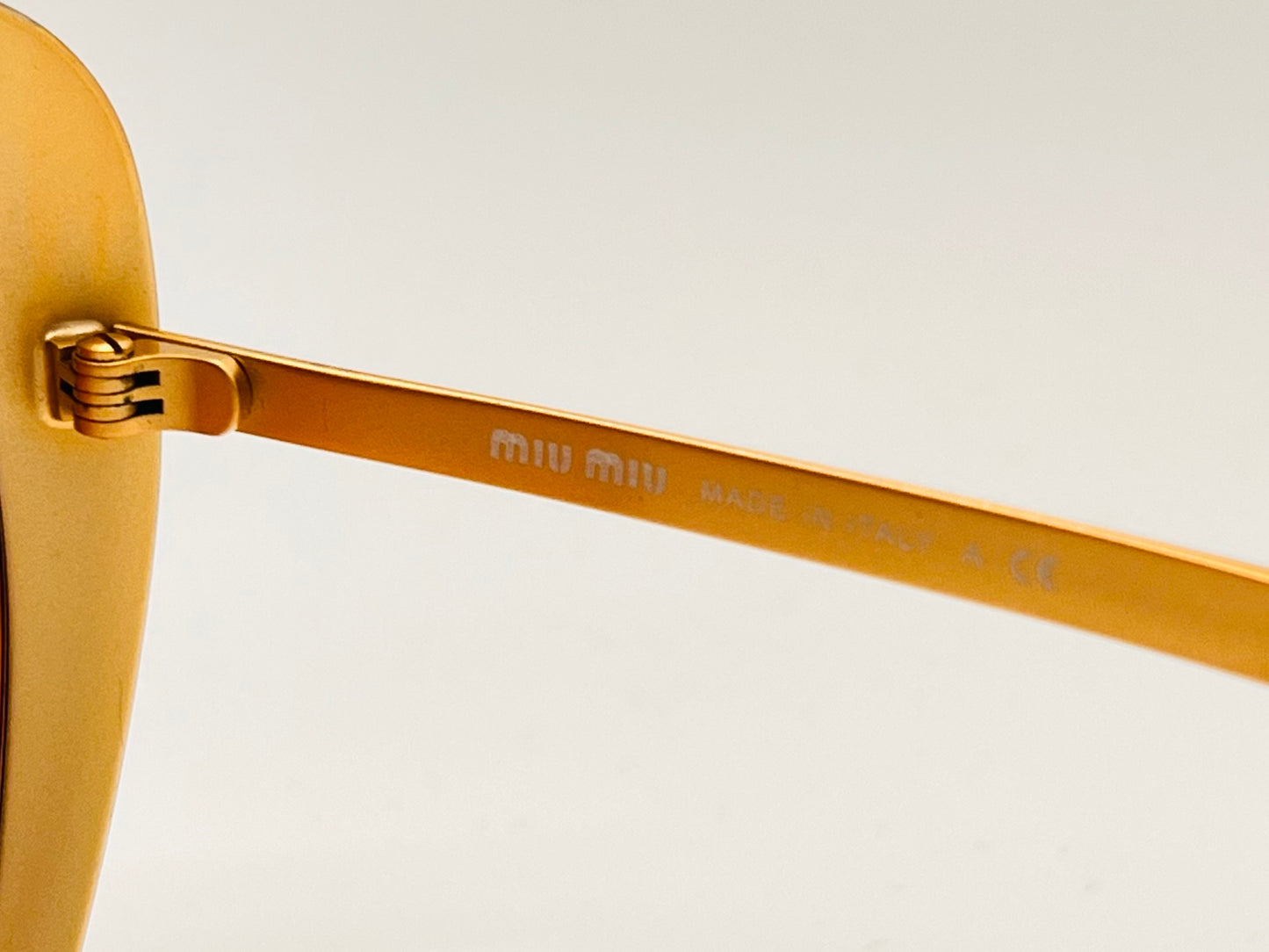 MIU MIU SMU54N JAZ Sun Wave Luxury Brass Sunglasses w/New Custom Gold to Rose Gradient Lenses