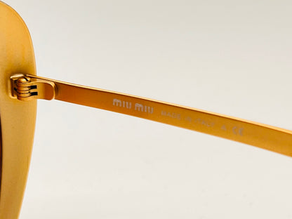 MIU MIU SMU54N JAZ Sun Wave Luxury Brass Sunglasses w/New Custom Gold to Rose Gradient Lenses