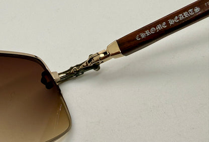 Chrome Hearts TOPPS
-Wood Temple-VINTAGE Rimless Sunglasses-Unworn Full Kit-Japan