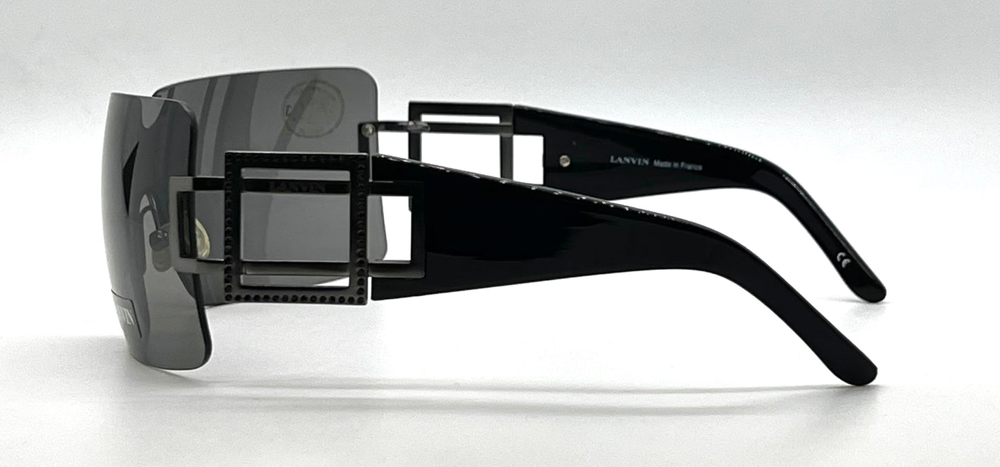 Lanvin LV 2135 C01-Vintage Shield Sunglasses France Unworn Y2K-Rare