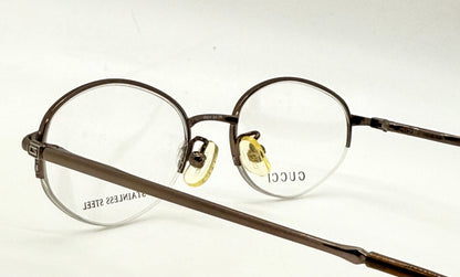 Gucci GG 2663 Half-Rim Stainless Steel Frames-Y2K Vintage-47mm-Italy