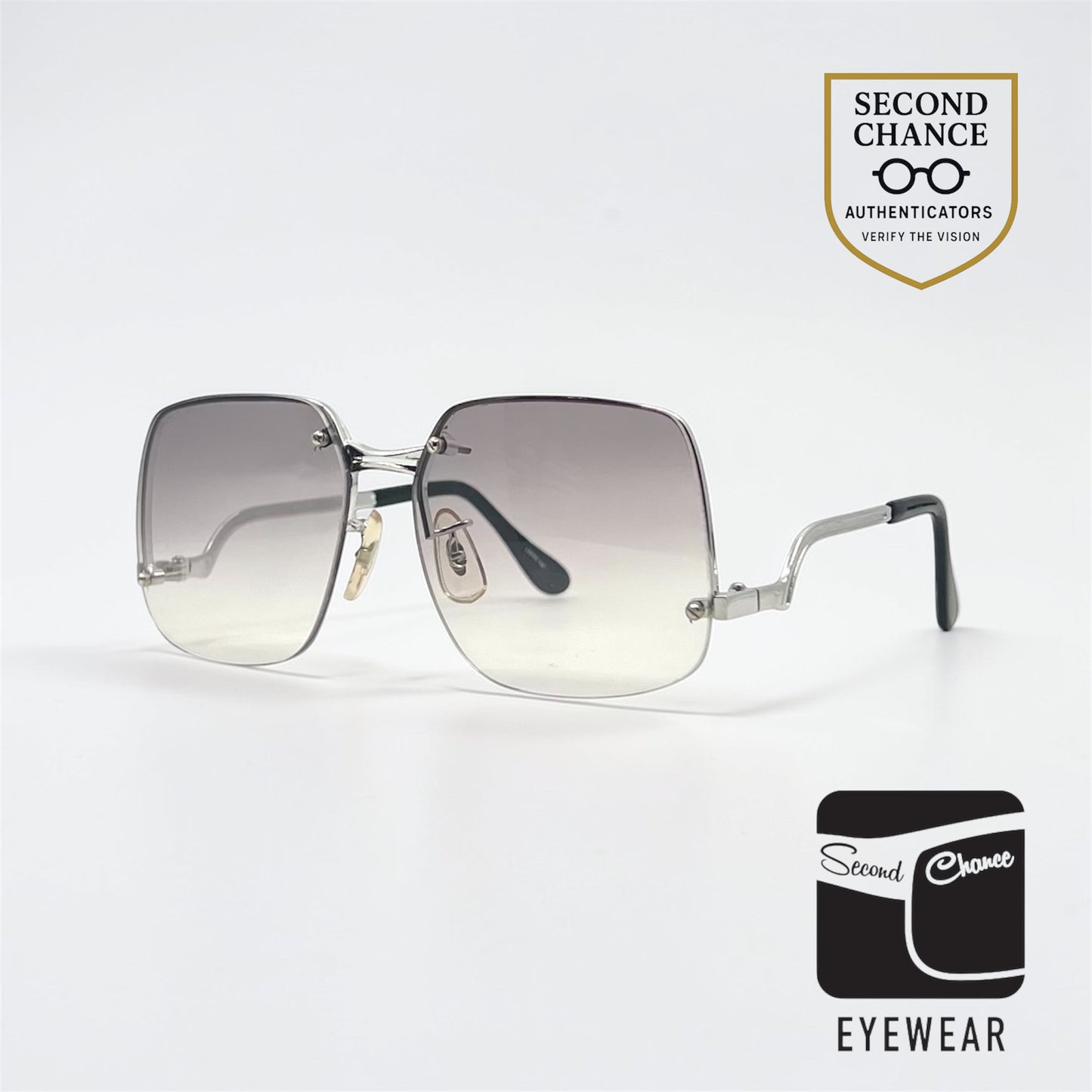 Shana 957 Caprice-Rimless Square Gradient Vintage Sunglasses-130mm