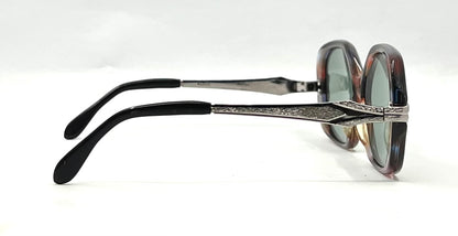 MARCOLIN AMBRA VINTAGE Oversized Sunglasses-New Solid Green Custom Lenses-Italy