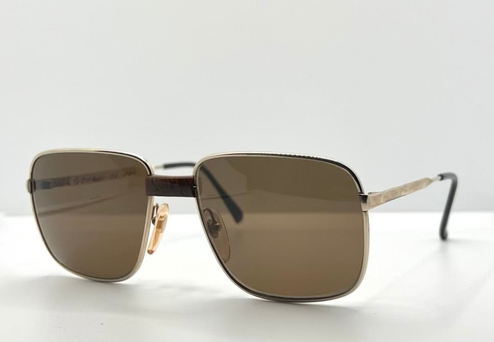 Vintage GEHAMI Mod. 500 Sunglasses Germany 54-22 Gold Frame Brown Lenses NOS
