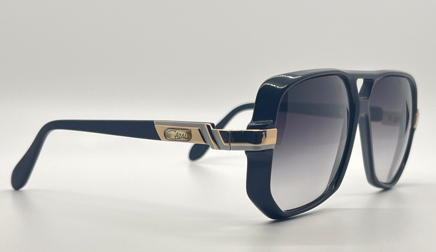 CAZAL LEGENDS 627 Col.001 Black & Gold Sunglasses w/Brand New Grey Gradient Lenses-59mm