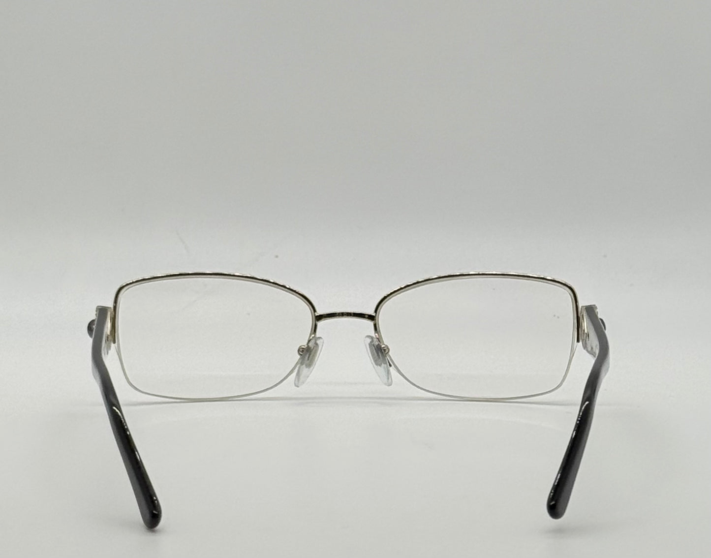 BVLGARI BB2157-B 376 Optical Frames Half Rim Gold Black Italy 55-17-135 w/ Case