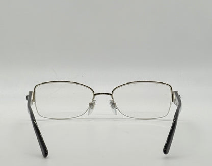 BVLGARI BB2157-B 376 Optical Frames Half Rim Gold Black Italy 55-17-135 w/ Case