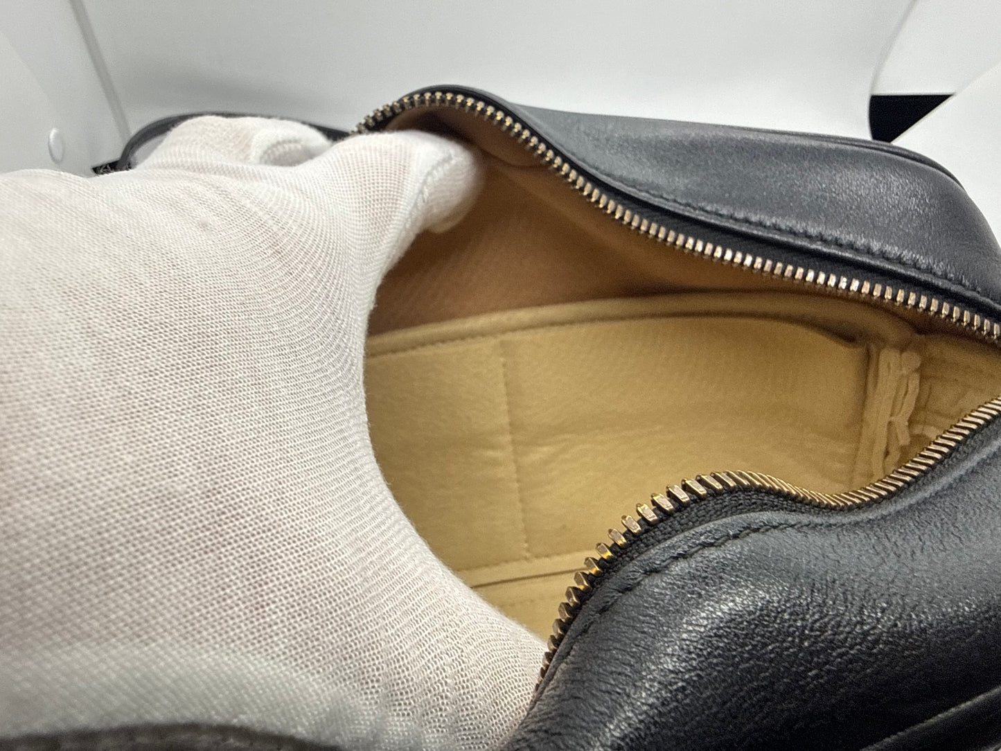 Gucci GG Marmont Small Camera Bag-Black Leather- Chevron Gold