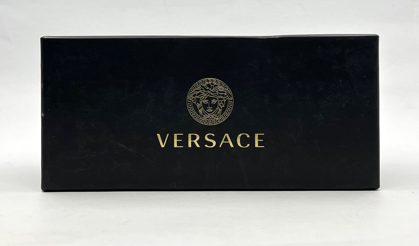 Versace VE2150Q Medusa Leather Bridge Gold Aviator Sunglasses-Unworn-Full Kit