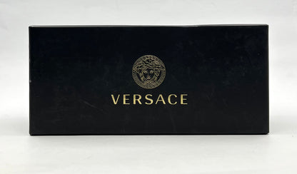 Versace VE2150Q Medusa Leather Bridge Gold Aviator Sunglasses-Unworn-Full Kit