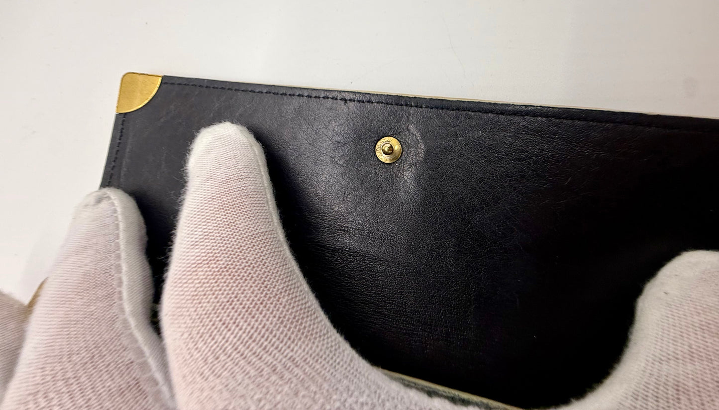 Louis Vuitton Vintage Navy Blue Leather Continental Long Wallet – France