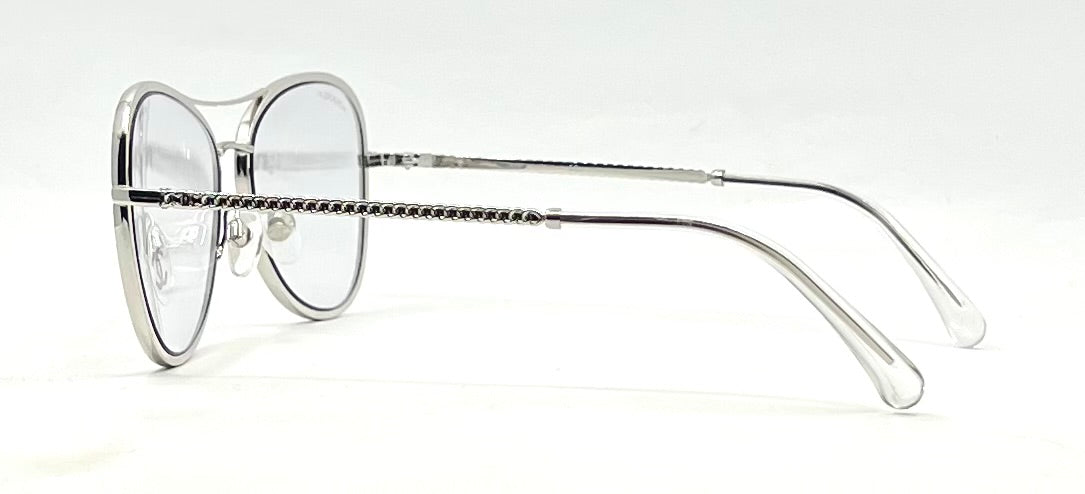 Chanel 2181-S 124 Silver Aviator Sunglasses 56-15 Unworn Italy