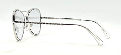 Chanel 2181-S 124 Silver Aviator Sunglasses 56-15 Unworn Italy
