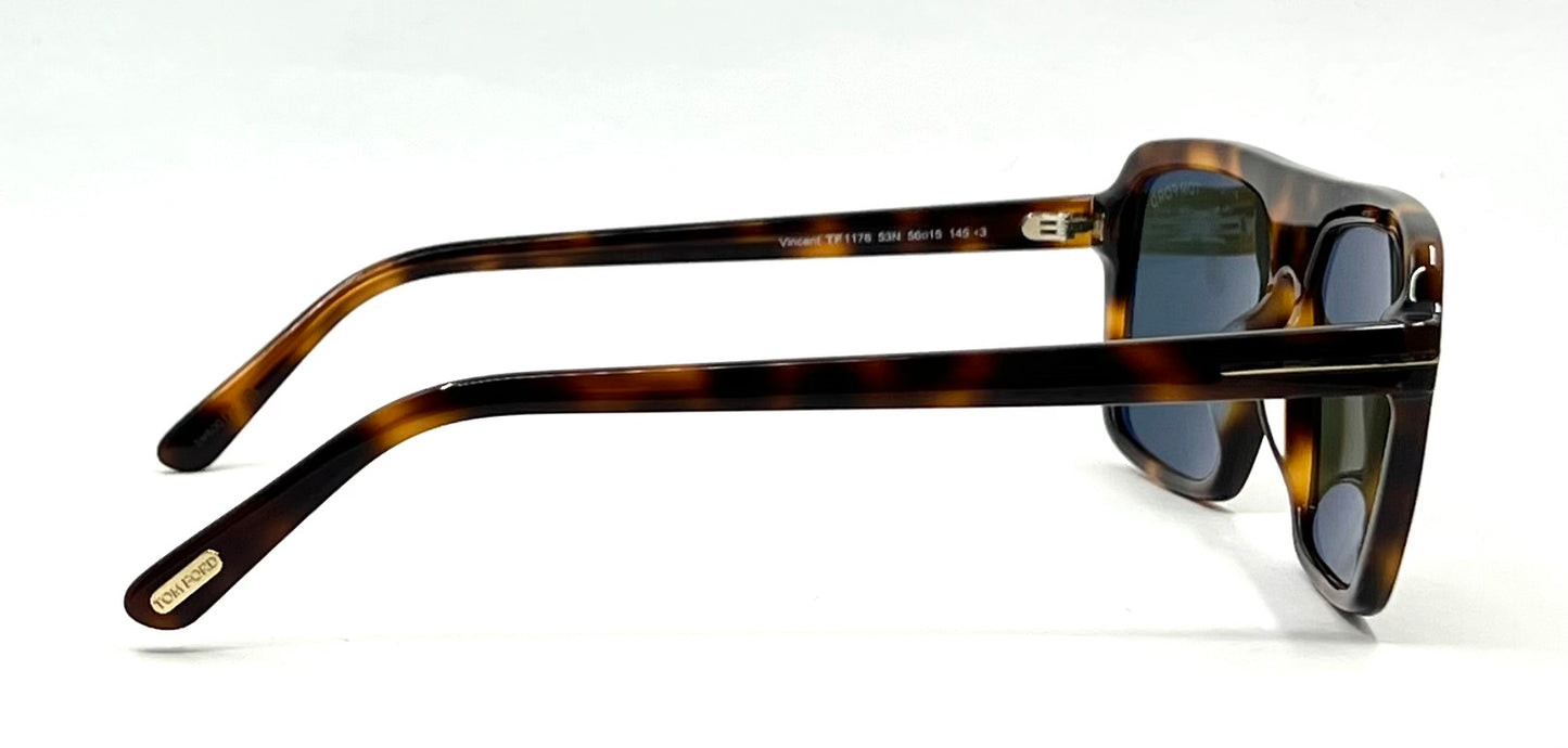 Tom Ford Vincent TF1176 53N C2 Havana Sunglasses 56-15-145 New