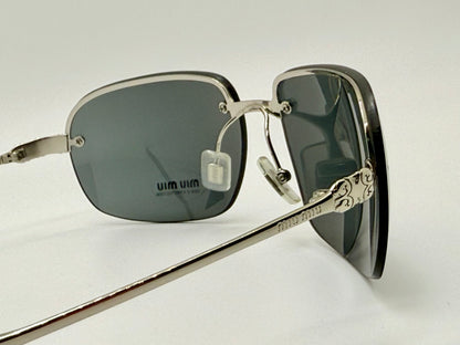 MIU MIU SMU57H Y2K Vintage Deadstock Rimless Shield Sunglasses-Full Kit