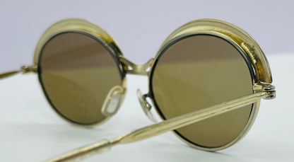 Vintage 60s Gold/Metal Sunglasses-Made In France-Amazing Condition-Unique & Cool