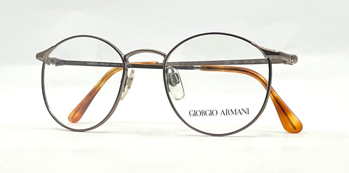 Giorgio Armani 132 Round Optical Eyeglass Frame-VINTAGE-Unworn-Italy