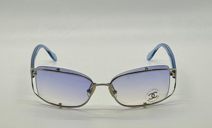 CHANEL 4034 Rimless Sunglasses Blue Temples Melanin Lenses-VINTAGE NOS